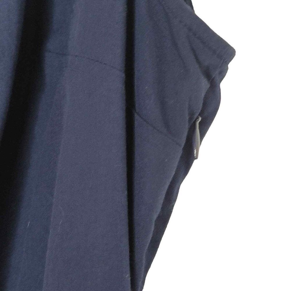 Crown & Ivy Navy Blue Sleeveless Dress Ruffle Neck Belted VNeck Classic Preppy S - Picture 7 of 11